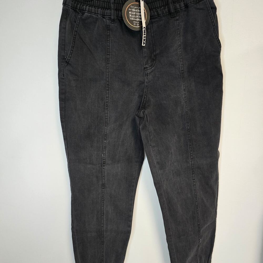 Dollhouse Jeans Pull On Denim Jogger Size Medium Black Y2K NWT sz 30" 28 length